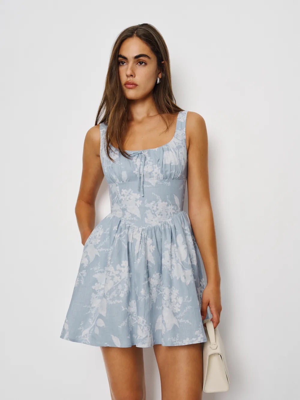 Reformation Daria Linen Dress in angelic, brand new without tags, never worn.